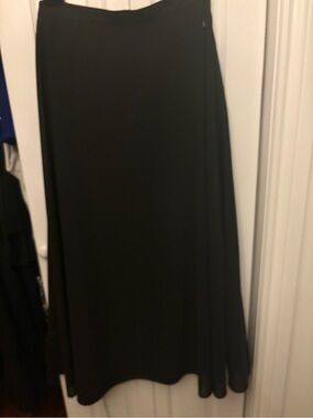 Nygård Collection Black Maxi Skirt Long A-Line Flowy Size 12